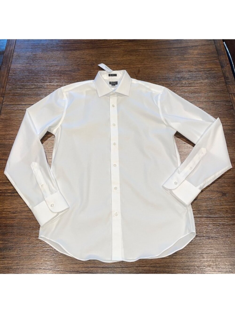 J.Crew Bowery Wrinkle-Free Dress Shirt Men's Sz M Slim Fit White Spread Collar